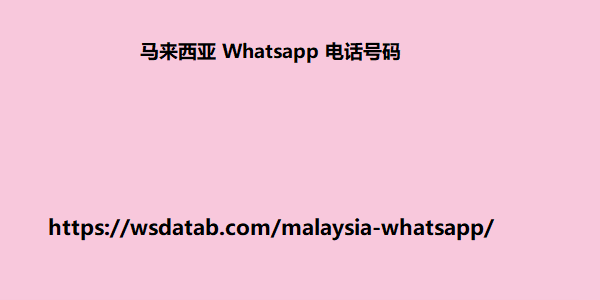 马来西亚 Whatsapp 电话号码